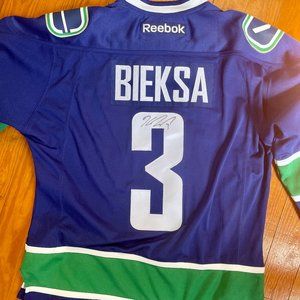 Signed Kevin Bieska Vancouver Canucks Jersey